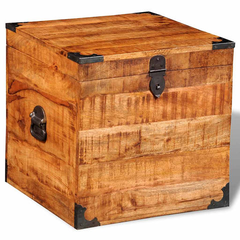 vidaXL Storage Chest Cubic Rough Mango Wood