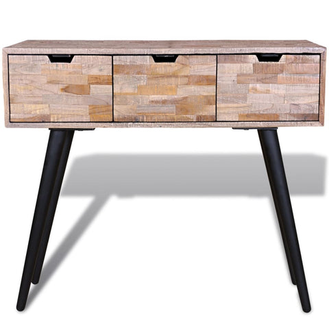 vidaXL Console Table with 3 Drawers Reclaimed Teak Wood