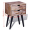 vidaXL Nightstand with 2 Drawers Reclaimed Teak Wood