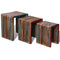 vidaXL Nesting Table Set 3 Pieces Colourful Reclaimed Teak