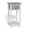 vidaXL Nightstand with 1 Drawer Grey and White