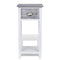 vidaXL Nightstand with 1 Drawer Grey and White