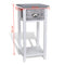 vidaXL Nightstand with 1 Drawer Grey and White