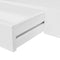 White MDF Floating Wall Display Shelf 1 Drawer Book/DVD Storage