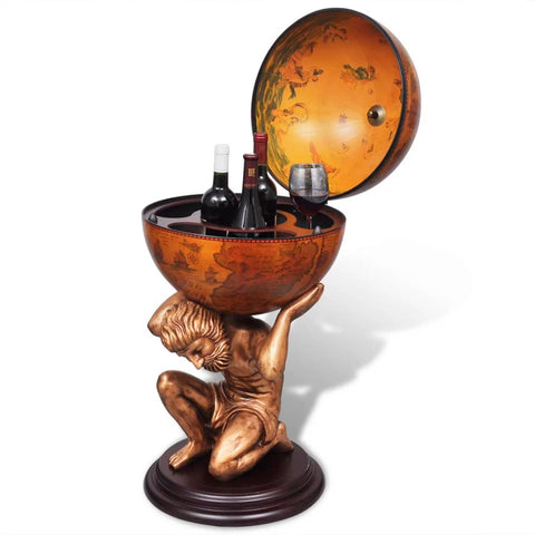 vidaXL Globe Bar Wine Stand Atlas Design 42x42x85 cm