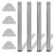 4 Height Adjustable Table Legs Brushed Nickel 710 mm
