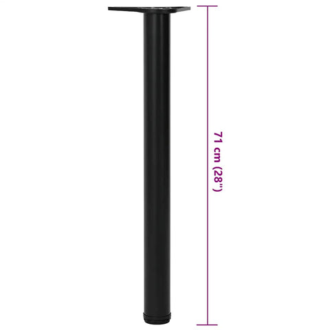 4 Height Adjustable Table Legs Black 710 mm