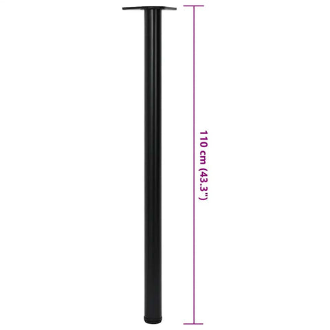4 Height Adjustable Table Legs Black 1100 mm