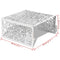 vidaXL Coffee Table Silver Geometric Openwork Design Aluminium