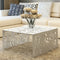 vidaXL Coffee Table Silver Geometric Openwork Design Aluminium
