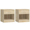 vidaXL Nightstand 2 pcs with Drawer Oak Colour