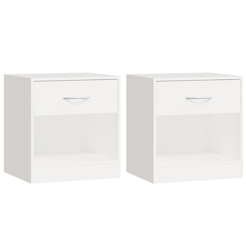 vidaXL Nightstand 2 pcs with Drawer White