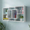vidaXL Floating Wall Display Shelf 8 Compartments White