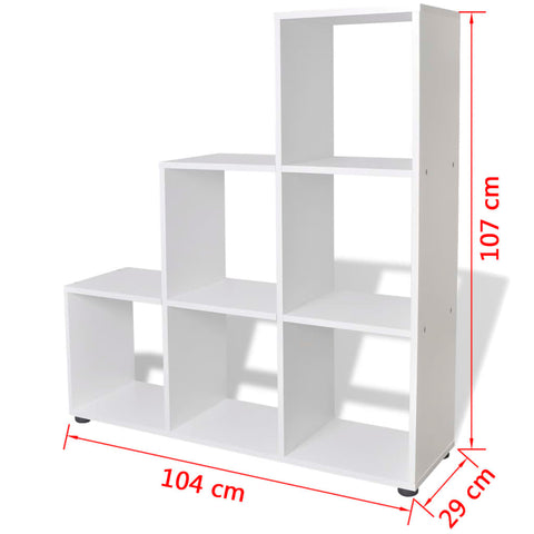 vidaXL Staircase Bookcase/Display Shelf 107 cm White