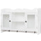 White MDF Wall Cabinet Display Shelf Book/DVD/Glass Storage