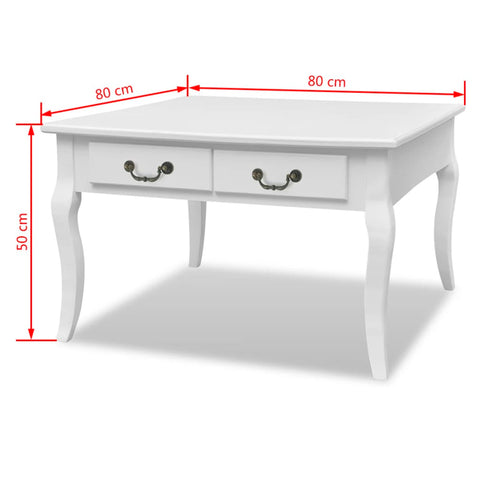 vidaXL vidaXL Coffee Table with 4 Drawers White