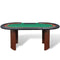 vidaXL 10-Player Poker Table with Dealer Area and Chip Tray Green