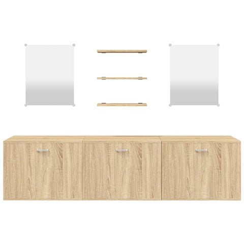 vidaXL 6 Piece Bathroom Furniture Set Oak Engineered Wood