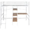 vidaXL High Sleeper Bed without Mattress White & Brown Metal 90x200 cm