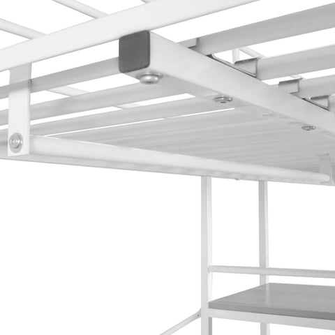 vidaXL High Sleeper Bed without Mattress White & Brown Metal 90x200 cm