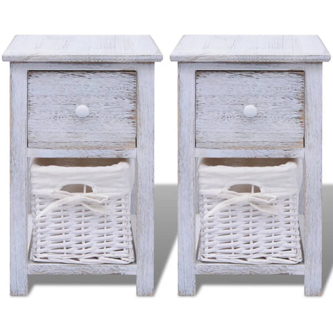 vidaXL Bedside Cabinets 2 pcs Wood White