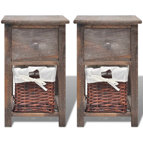 vidaXL Bedside Cabinets 2 pcs Wood Brown
