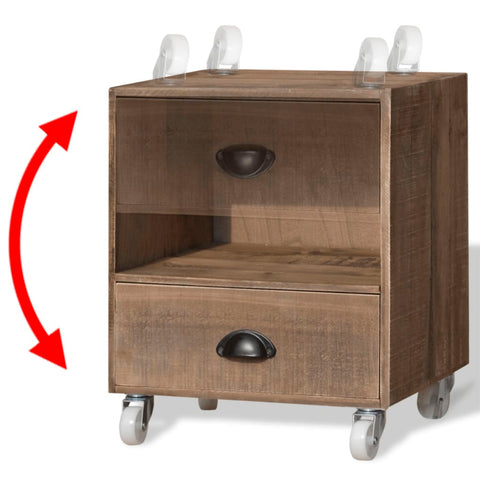 vidaXL Nightstand Brown Solid Wood