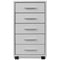 vidaXL Office Drawer Unit with Castors 5 Drawers White