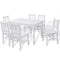 vidaXL Seven Piece Dining Set Pinewood White