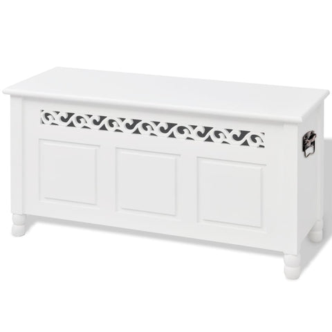 vidaXL Storage Bench Baroque Style MDF White