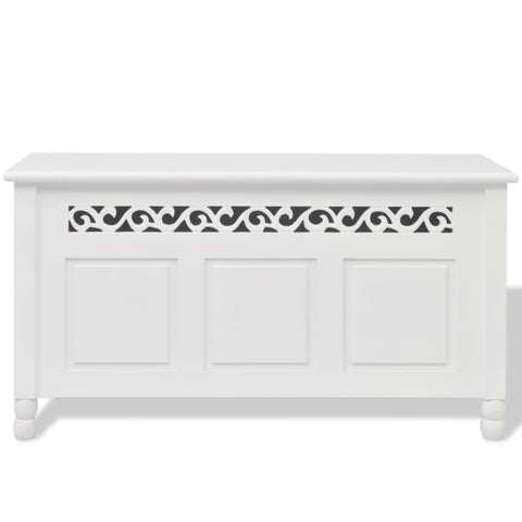 vidaXL Storage Bench Baroque Style MDF White