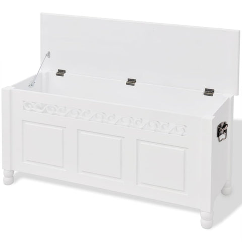 vidaXL Storage Bench Baroque Style MDF White