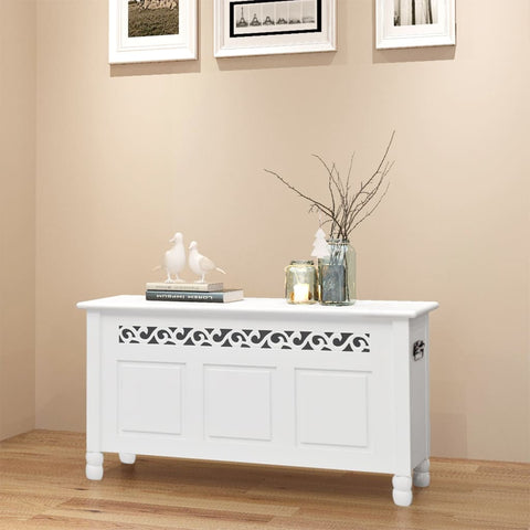 vidaXL Storage Bench Baroque Style MDF White
