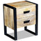 vidaXL Side Table with 2 Drawers Solid Mango Wood 43x33x51 cm