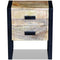 vidaXL Side Table with 2 Drawers Solid Mango Wood 43x33x51 cm