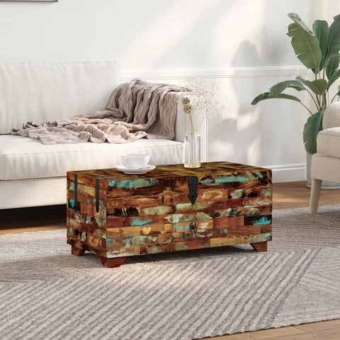 vidaXL Coffee Table Box Chest Solid Reclaimed Wood 80x40x35 cm
