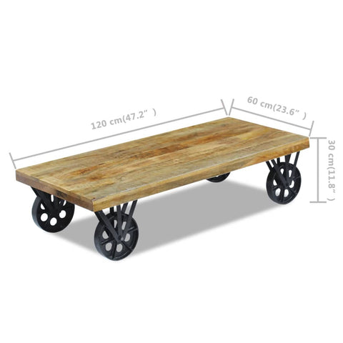 vidaXL Coffee Table Mango Wood 120x60x30 cm