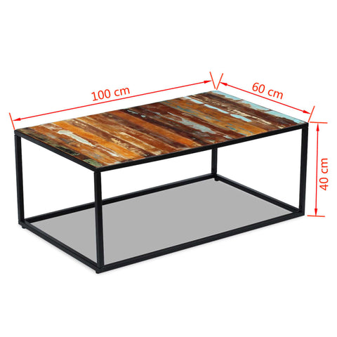 vidaXL Coffee Table Solid Reclaimed Wood 100x60x40 cm
