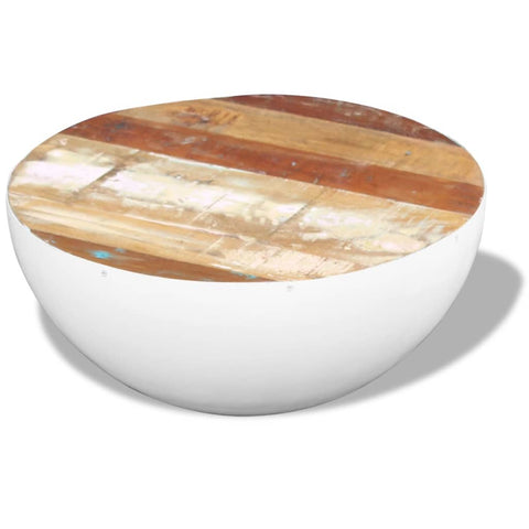 vidaXL Bowl Shaped Coffee Table Solid Reclaimed Wood 60x60x30 cm