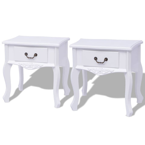 vidaXL Bedside Cabinets 2 pcs MDF White