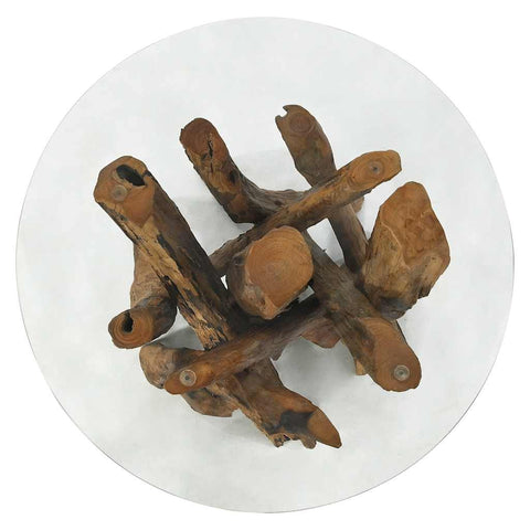 vidaXL Coffee Table Solid Teak Driftwood 60 cm