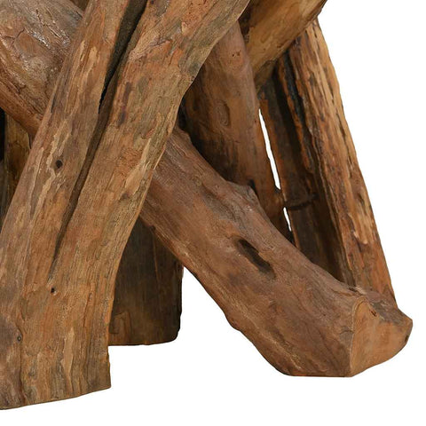 vidaXL Coffee Table Solid Teak Driftwood 60 cm