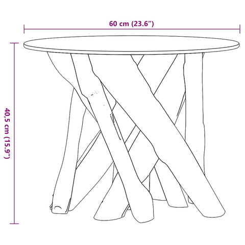 vidaXL Coffee Table Solid Teak Driftwood 60 cm