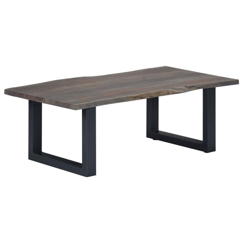 vidaXL Coffee Table with Live Edges Grey 115x60x40cm Solid Acacia Wood