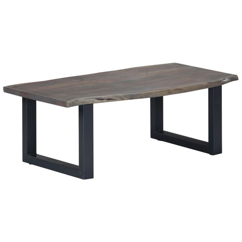 vidaXL Coffee Table with Live Edges Grey 115x60x40cm Solid Acacia Wood