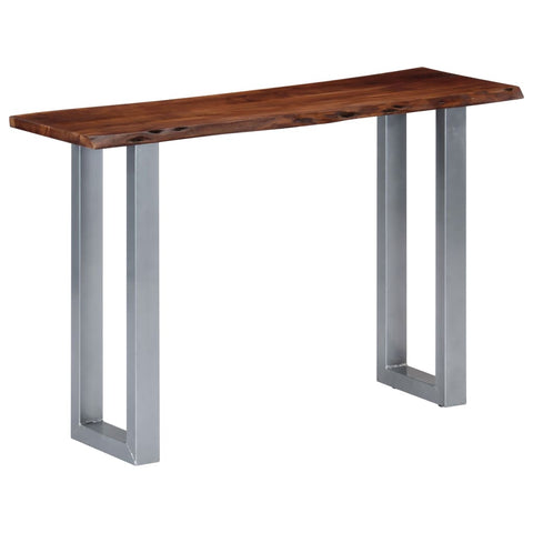 vidaXL Console Table 115x35x76 cm Solid Aacia Wood and Iron