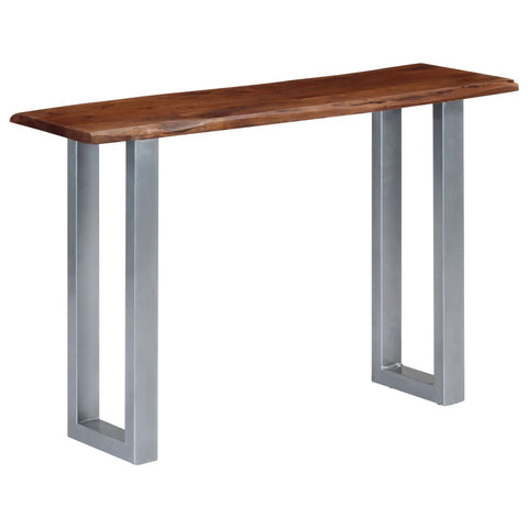 vidaXL Console Table 115x35x76 cm Solid Aacia Wood and Iron