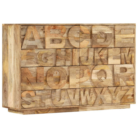 vidaXL Alphabet Cabinet with 6 Drawers 120x35x79 cm Solid Mango Wood