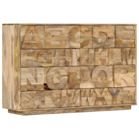 vidaXL Alphabet Cabinet with 6 Drawers 120x35x79 cm Solid Mango Wood