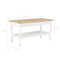 vidaXL Coffee Table White and Brown 87.5x42x44 cm Solid Pine Wood